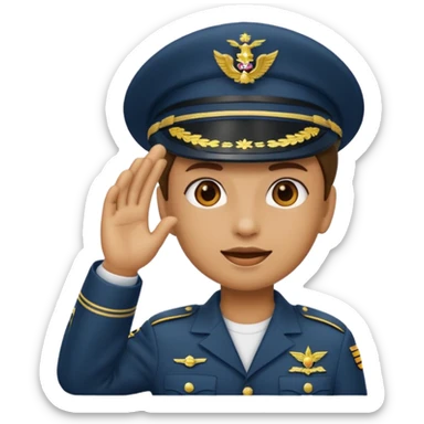 Emoji a la mitad saludo militar sticker