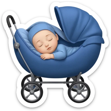Sleeping like a baby in small sleeping chair and that chair have small wheels sticker