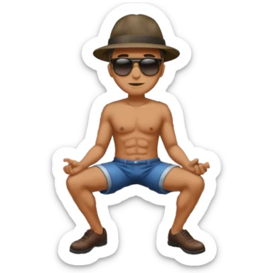 man rubbing butt which is on fire on railway sticker