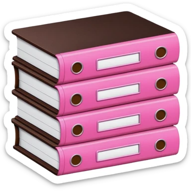 pink and dark brown file pile of 3 sticker