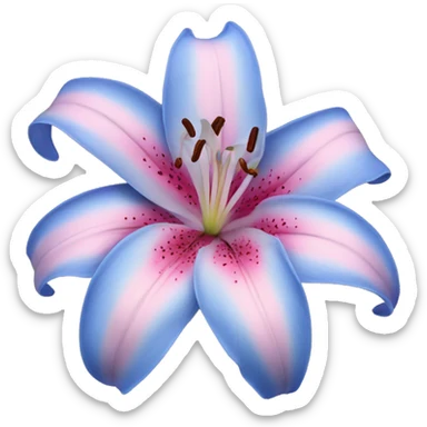 blue and pink lily flower  sticker