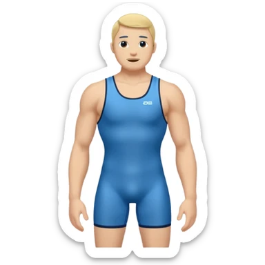 blue wrestling singlet sticker