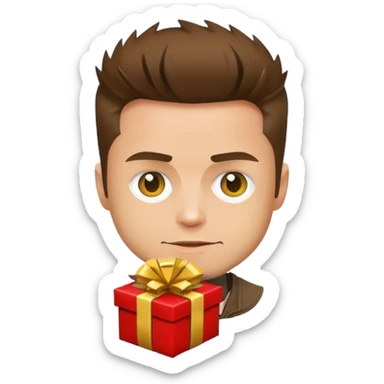 Tyler Durden from Fight Club presenting a gift, emoji style sticker