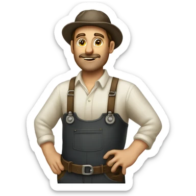 Victorian era worker mechanic man sticker