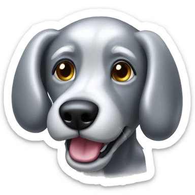 shinny silver baloon dog sticker