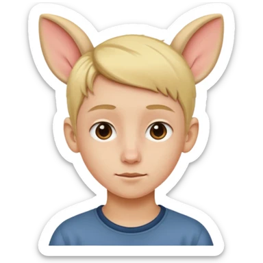 short blond haired teenager with big ears sticker
