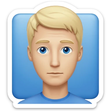 Make me a white man woth blonde hair that has an extra long neck sticker