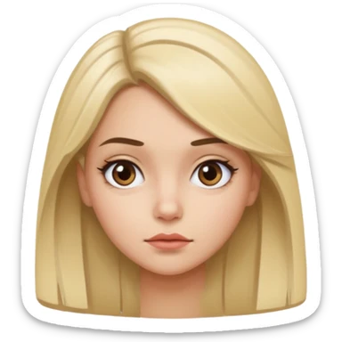 a hald brunette hald blonde girl doing side eye sticker