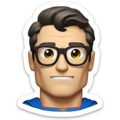 clark kent, superman in disguise, muscular sticker