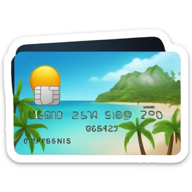credit card with tropical island on it sticker