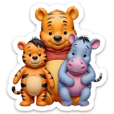 Winnie the pooh with Tigger and Eeyore sticker