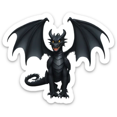 black dragon wings sticker