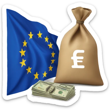 European flag and money bag sticker