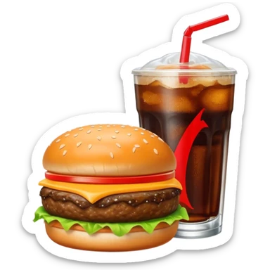 a mcdonald’s burger and coke  sticker