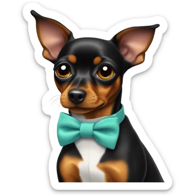 Min pin wearing a top hot and bow tie  sticker