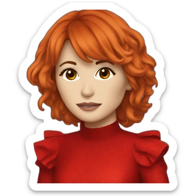 Mylène Farmer red dress sticker