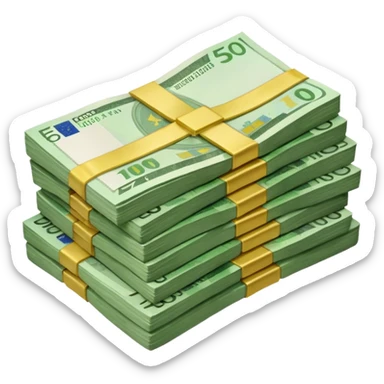 Capacités financières liasse d'euros sticker