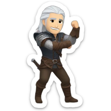 Geralt of Rivia poll dance sticker