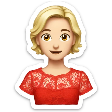 Red lace top  sticker