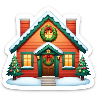 Casa en navidad sticker
