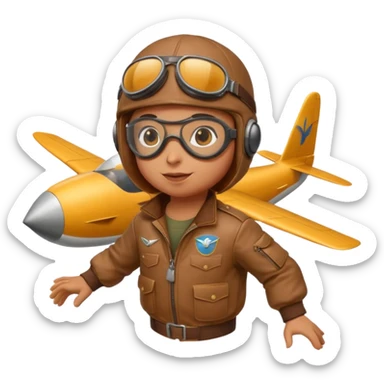 chick rooster pilot flying glider sticker