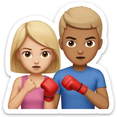 brother and sister fighting modern culture naughty  sticker