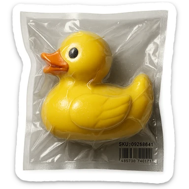 rubber duck in vacuum-sealed style sticker