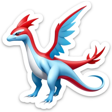 Shiny Latias-Salamence-Fakémon-hybrid-creature (full body)  sticker