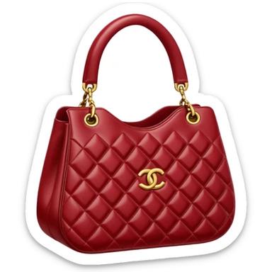 chanel heart dark red color bag sticker
