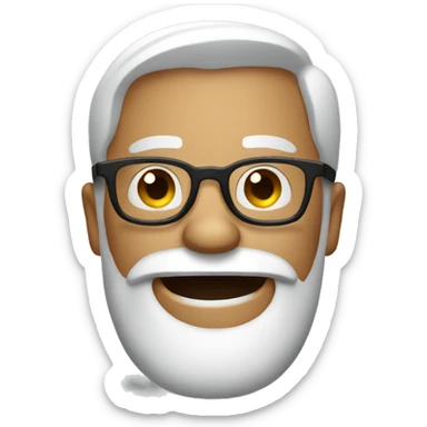 happy bearded man with glasses confused sticker