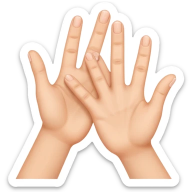 Two hands touching all finger tips sticker