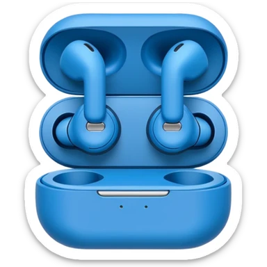 blue wireless earbuds sticker