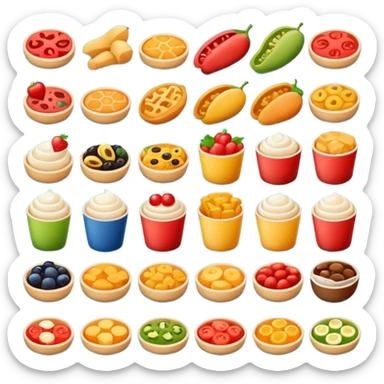 haceme un emoji de muchos alimentos sticker