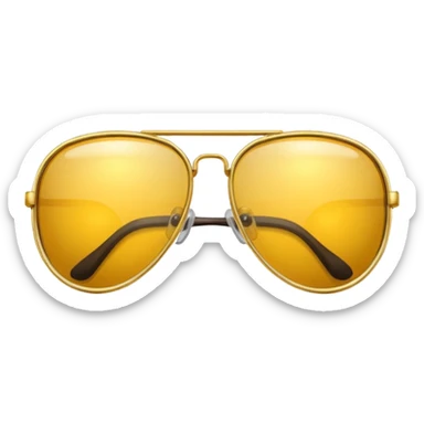 golden-yellow aviator Glasses sticker