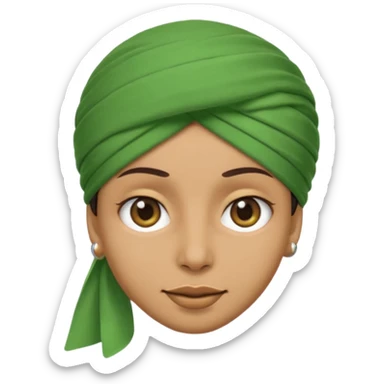 emoji face with a green turban, neutral expression sticker