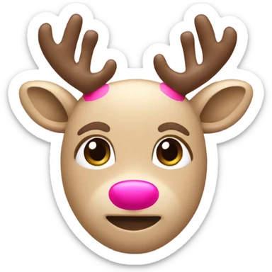 Beige with pink Reindeer’s face sticker