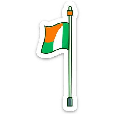 Irish flag on a pole sticker