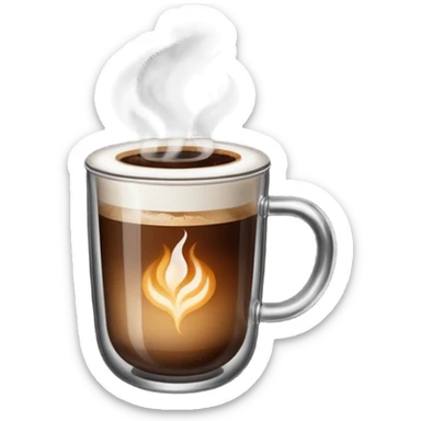 hot coffee in glass sticker