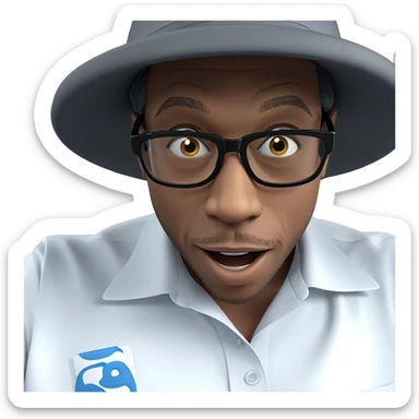 cosplaying male in glasses sticker