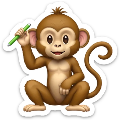 Macaco de lacinho estilo iphone sticker