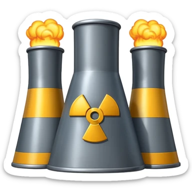realistic nuclear power  plant with 6 nuclear core sticker
