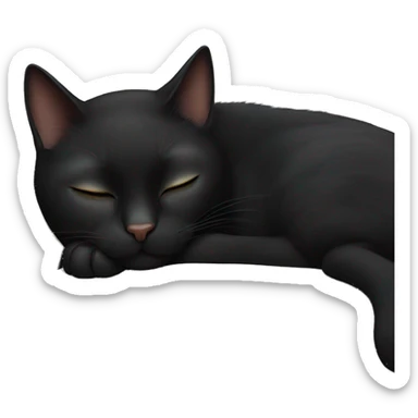 Black cat sleeping sticker
