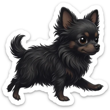 Bébé chihuahua noir marrant poil courut  prénom daisy sticker