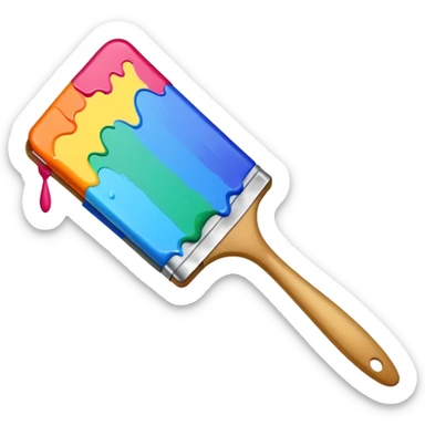 brush making a colorful line sticker