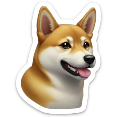 black-smiling-shibainu sticker
