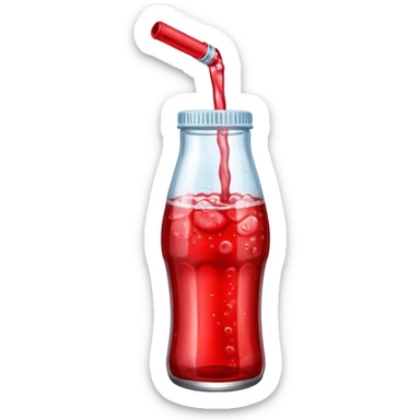 red fizzy drink in a bottle sticker