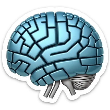 stylized brain with digital circuits emoji representing LLM sticker