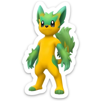 Liepard-Noivern-Litten-Sprigatito-Pokémon-fusion-creature (full body) sticker