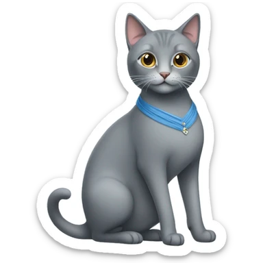 grey cat in a blue dress wearing high heels sticker