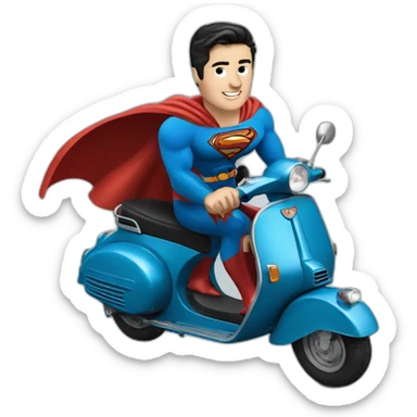 Superman en vespa sticker